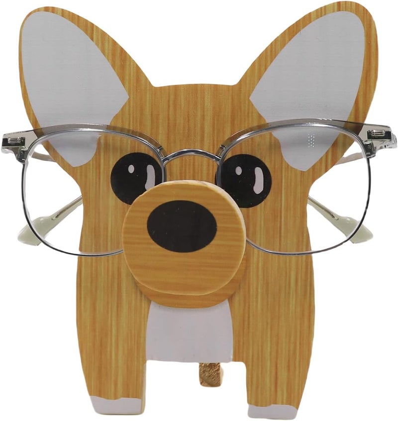 Suillty Cute Wooden Animal Glasses Holder Carving Sunglasses Eyeglass Display Stand Rack Home Office Desktop Decoration Gift for Kids - Image 1